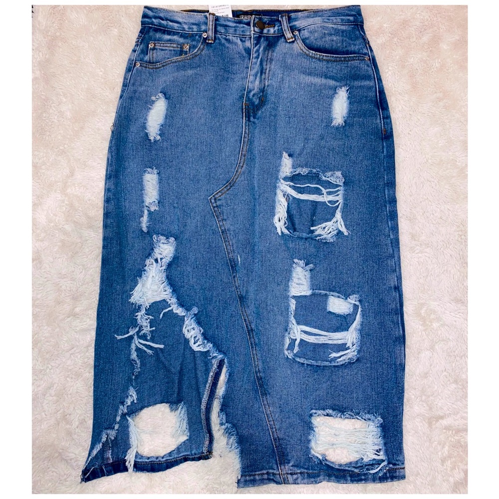 DENIM MIDI SKIRT